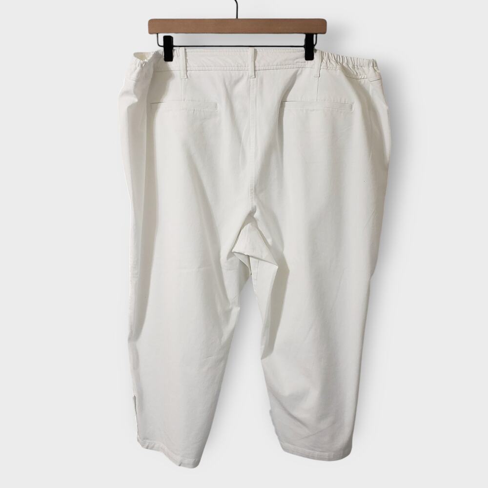 Talbots Woman Heritage White‎ Straight Cropped Pants 22W Stretch Pockets Summer - Picture 4 of 12